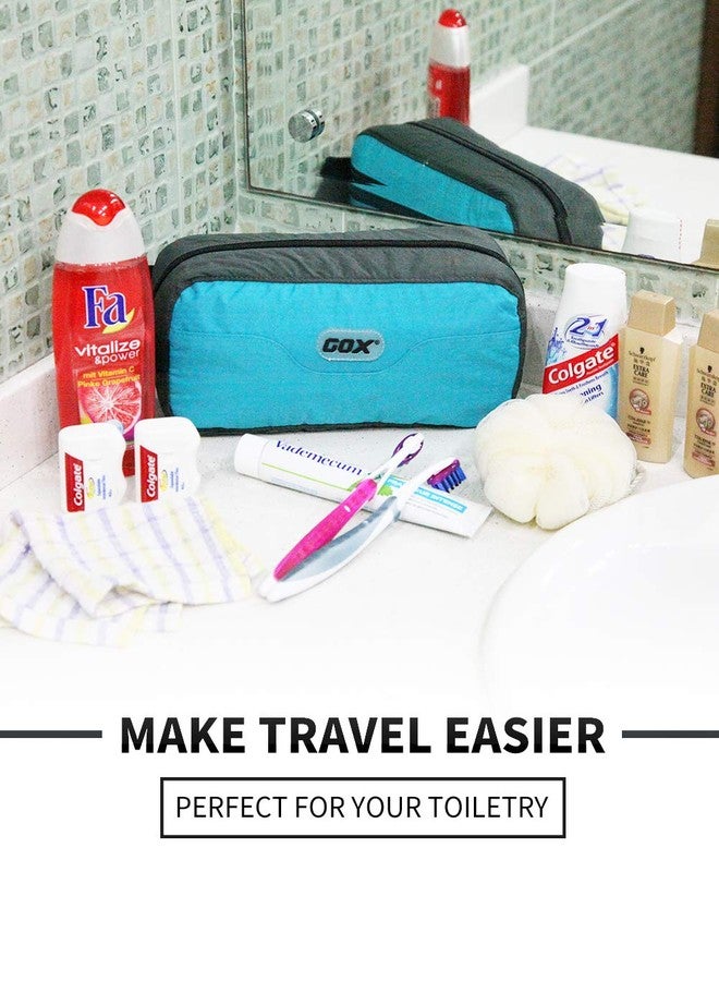 GOX Travel Toiletry Bag,Dopp Kit Case,Ultra-Light Cosmetics Bag Makeup Organizer (Turquoise) - Image 2