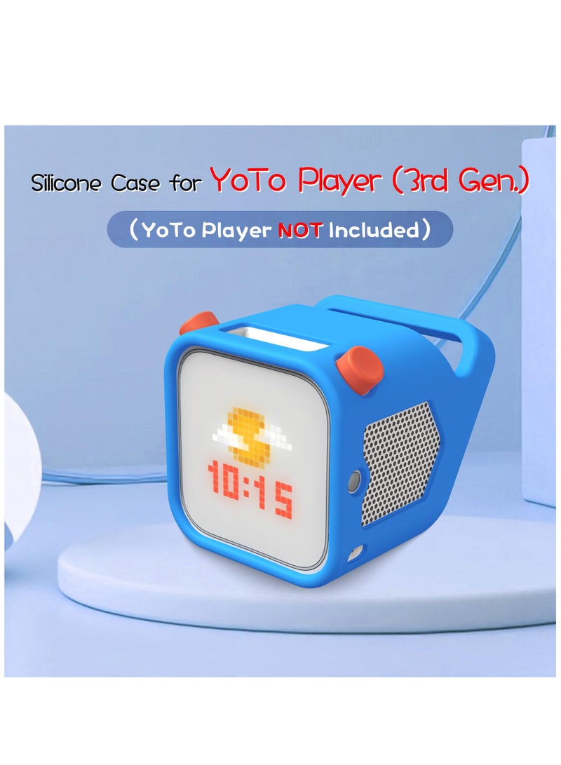 Silicone Protective Case for Yoto Player (3rd Gen) Skin Cover Sleeve Fitted Protective Jacket for Yoto Player Kids Audio Player Easy-to-Carry Handle (Blue)  - Image 2