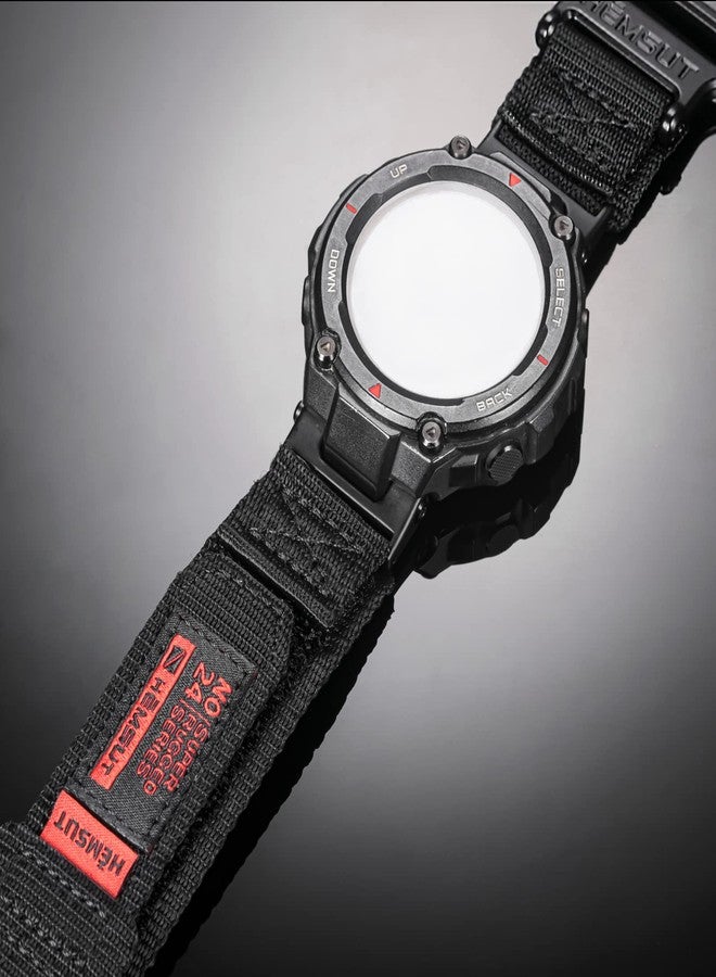 torbollo Watch Straps Compatible with Amazfit T-Rex/T-Rex 2/T-Rex Pro, Durable Nylon Sports Strap with Velcro Woven Loop Design, T-Rex 2/Middle (5.9"-7.09"), Stainless Steel, No - Image 3