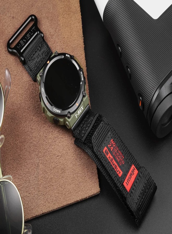 torbollo Watch Straps Compatible with Amazfit T-Rex/T-Rex 2/T-Rex Pro, Durable Nylon Sports Strap with Velcro Woven Loop Design, T-Rex 2/Middle (5.9"-7.09"), Stainless Steel, No - Image 4