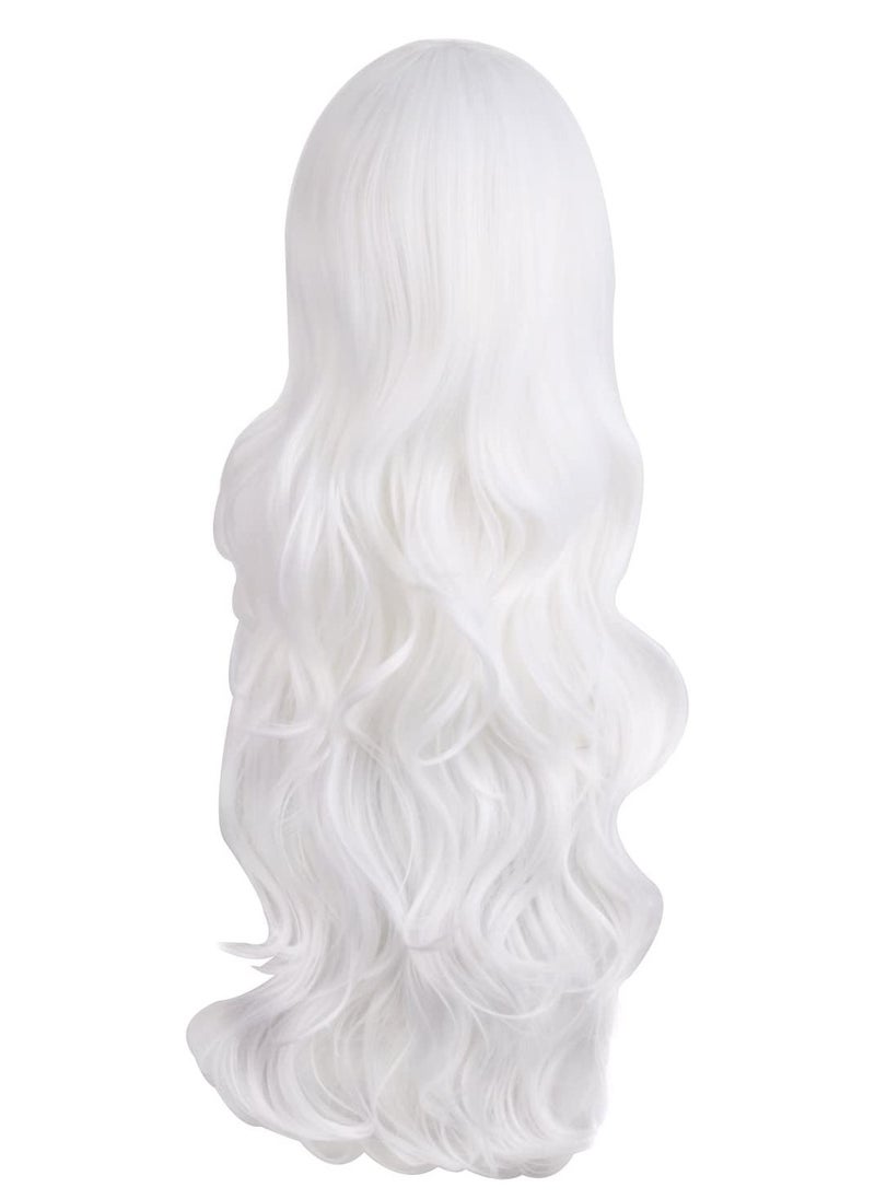 Estelle Charming Women's Long Curly Full Hair Wig White  - Image 4