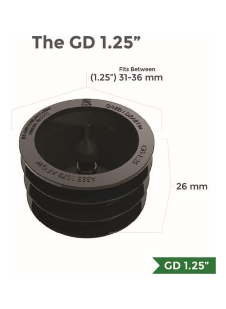 G Green Drain سدادة مانعة للتسرب (بدون ماء) للمصارف "Green Drain"، مقاس 1.25 بوصة - Image 4