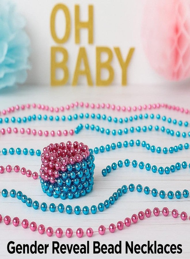 Oojami Pink and Blue Gender Reveal Bead Necklace - Perfect for Baby Showers and Gender Reveal Parties - Add Sparkle to Any Baby Showers, Set of 60 - Image 5