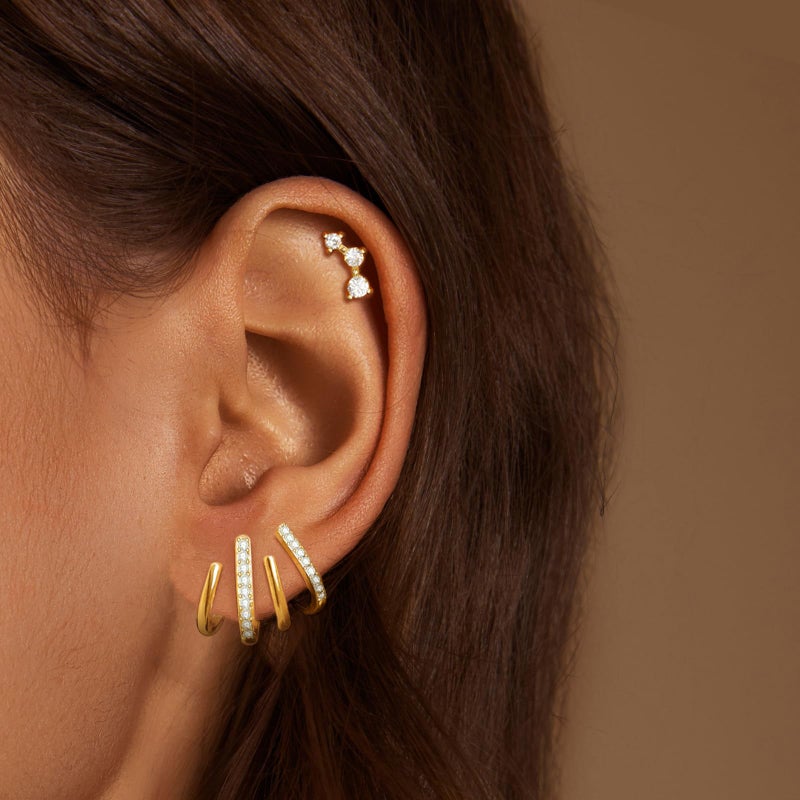 IMBOS Gold Earrings for Women Trendy 14K Gold Stud Earrings Claw Earring for Women Dainty Simple Minimalist Hypoallergenic Jewelry Gifts - Image 2