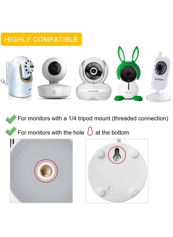 iTODOS Adjustable Angle Wall Mount Bracket Compatible with Motorola Baby Monitor, Babysense, HelloBaby, VAVA, Arlo and Most Universal Monitors Camera, Aluminum Alloy Material  - Image 2