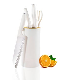 XICEN Kitchen Knife Set 5 PCS Sharp Knives Set for Kitc hen Stainless Steel Chef Knife Set with Block  - Image 2