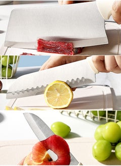 XICEN Kitchen Knife Set 5 PCS Sharp Knives Set for Kitc hen Stainless Steel Chef Knife Set with Block  - Image 4