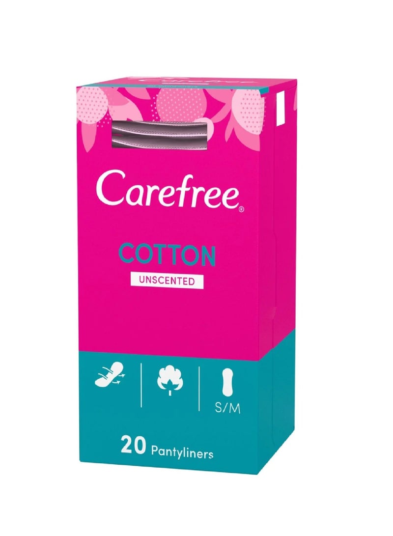 CAREFREE COTTON FEEL NOR PERFUME FREE PANTYLINERS 20'S