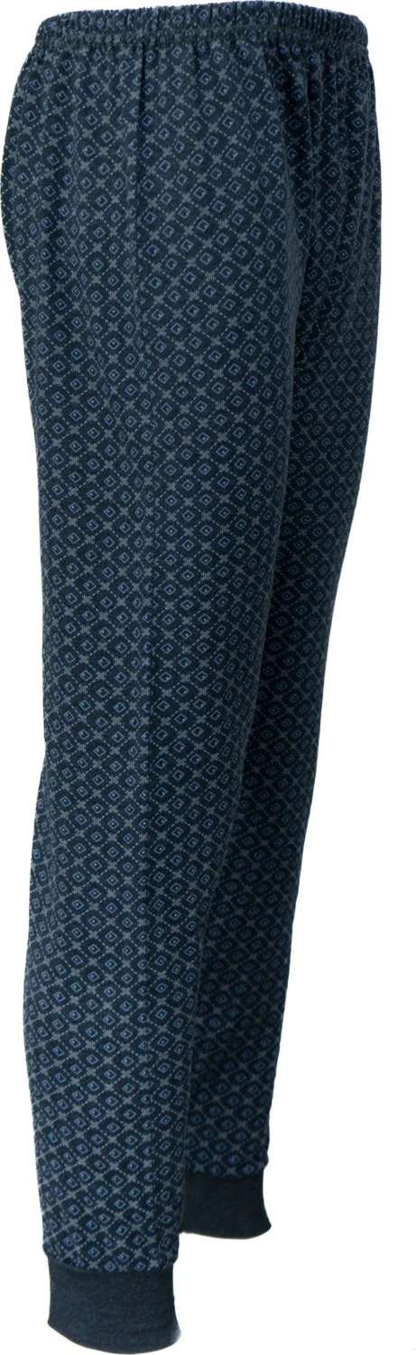 Oppland Men's Winter Pajamas Cotton Thick Fleece Lined Patterned Elastic Legs Keeps You Warm and Comfortable