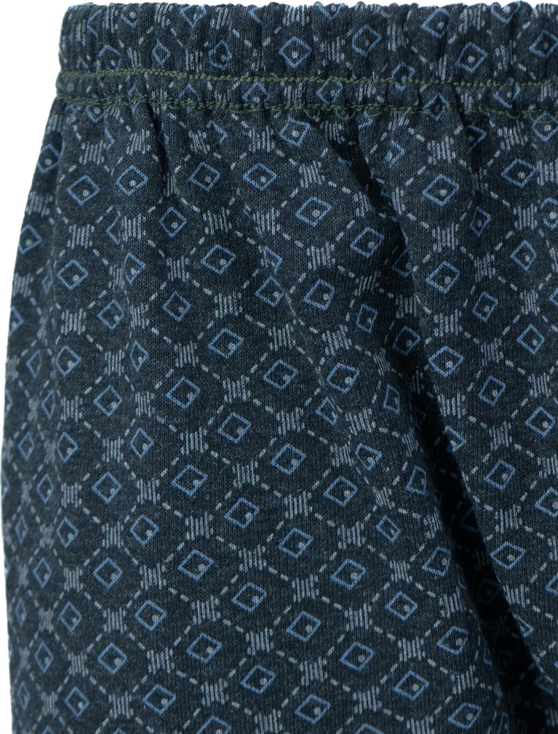 Oppland Men's Winter Pajamas Cotton Thick Fleece Lined Patterned Elastic Legs Keeps You Warm and Comfortable