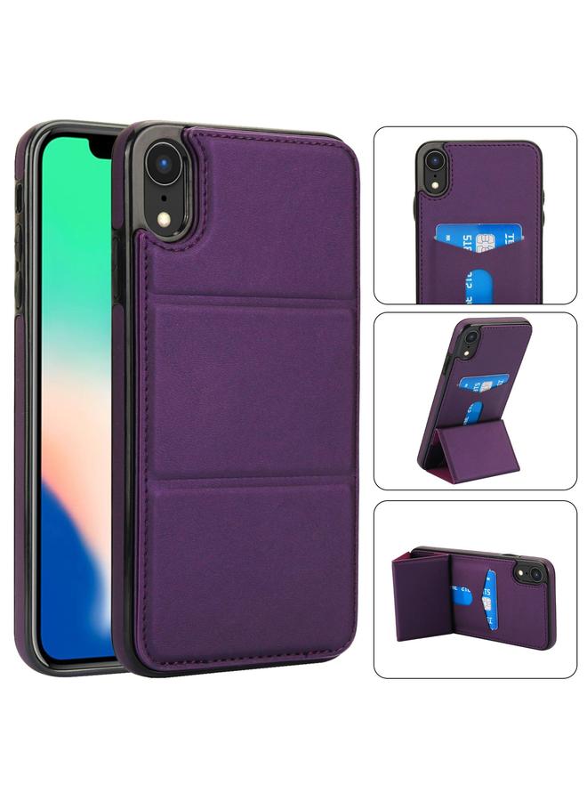 اس-توب حافظة هاتف iPhone XR ثلاثية الطي من الجلد مع حامل وفتحة للبطاقة - Image 1