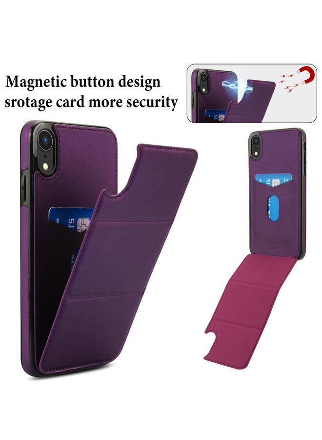 اس-توب حافظة هاتف iPhone XR ثلاثية الطي من الجلد مع حامل وفتحة للبطاقة - Image 3