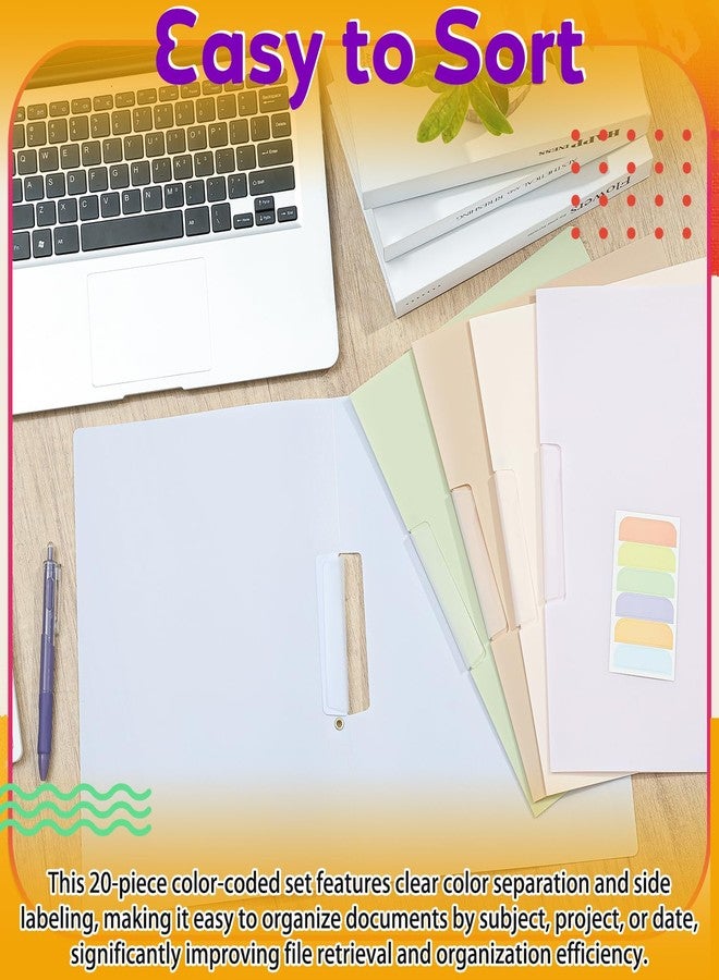 YooNotee 20 Pack Report Covers with Clip and Label Sticker, 9 x 12 A4 and Letter Size File Folder with Clip, 50 Sheets Capacity Presentation Folders for School Students, Recitation Activity, Morandi Colors - Image 5