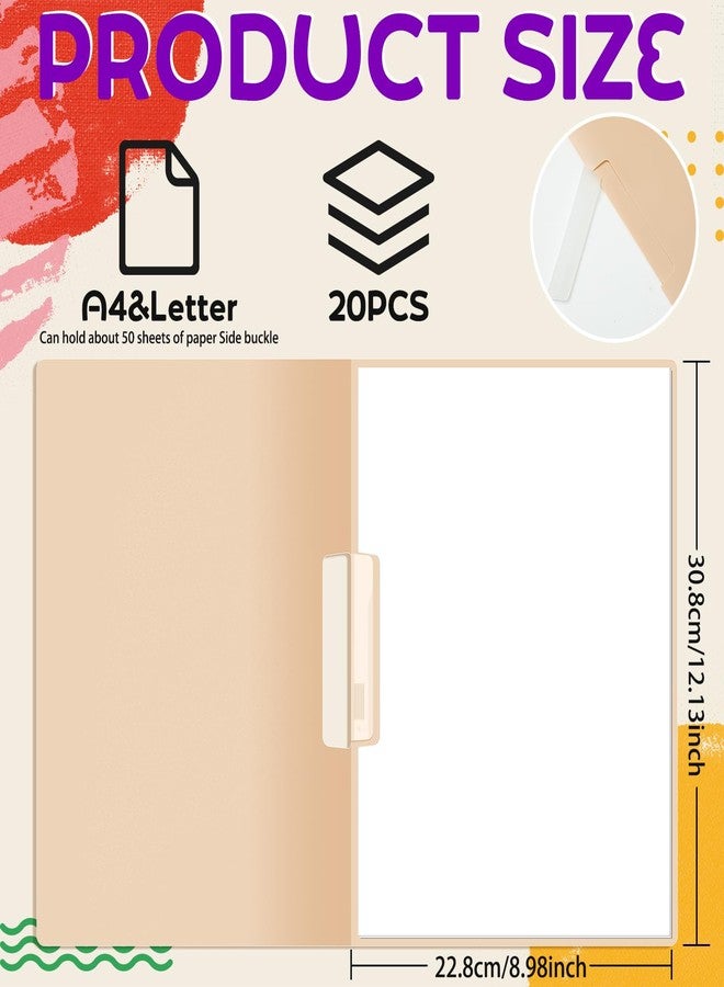 YooNotee 20 Pack Report Covers with Clip and Label Sticker, 9 x 12 A4 and Letter Size File Folder with Clip, 50 Sheets Capacity Presentation Folders for School Students, Recitation Activity, Morandi Colors - Image 2