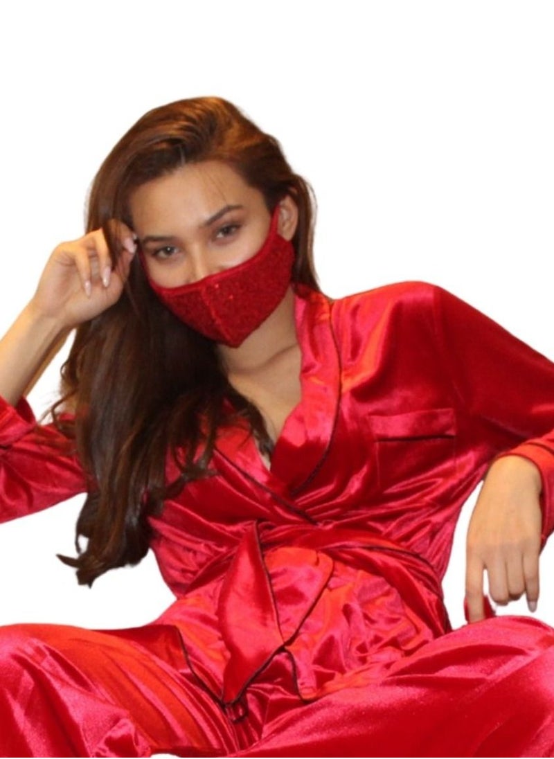 VENTIUP - Sequin Mask Red - Image 1