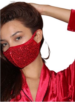 Sequin Mask Red