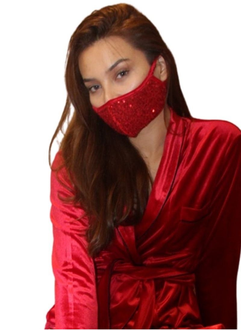 VENTIUP - Sequin Mask Red - Image 1