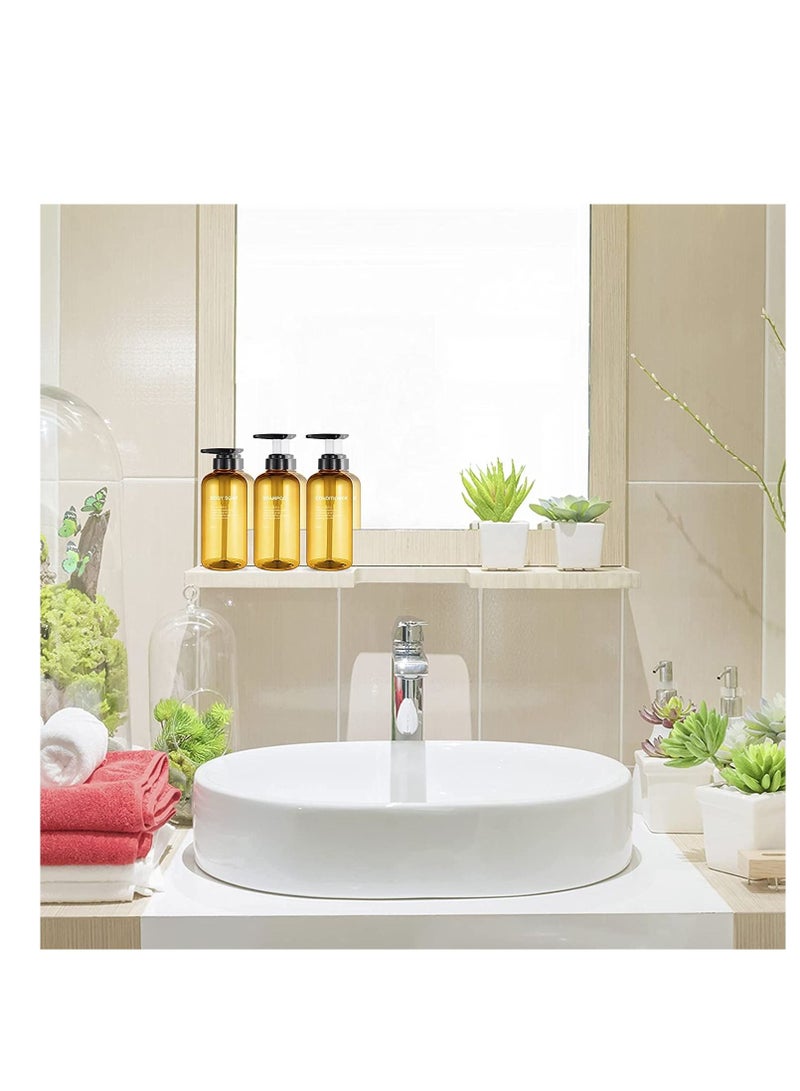 واي آند دي زجاجات مضخة فارغة ، موزع جل لليدين 500 مل بلاستيكية مع أوعية صابون قابلة لإعادة الملء للحمام والمطبخ والشامبو وجل الاستحمام المرطب 3 عبوات - Image 4