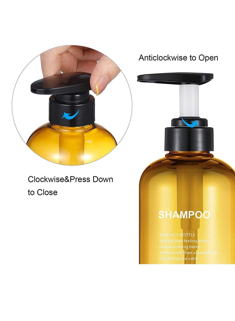واي آند دي زجاجات مضخة فارغة ، موزع جل لليدين 500 مل بلاستيكية مع أوعية صابون قابلة لإعادة الملء للحمام والمطبخ والشامبو وجل الاستحمام المرطب 3 عبوات - Image 3