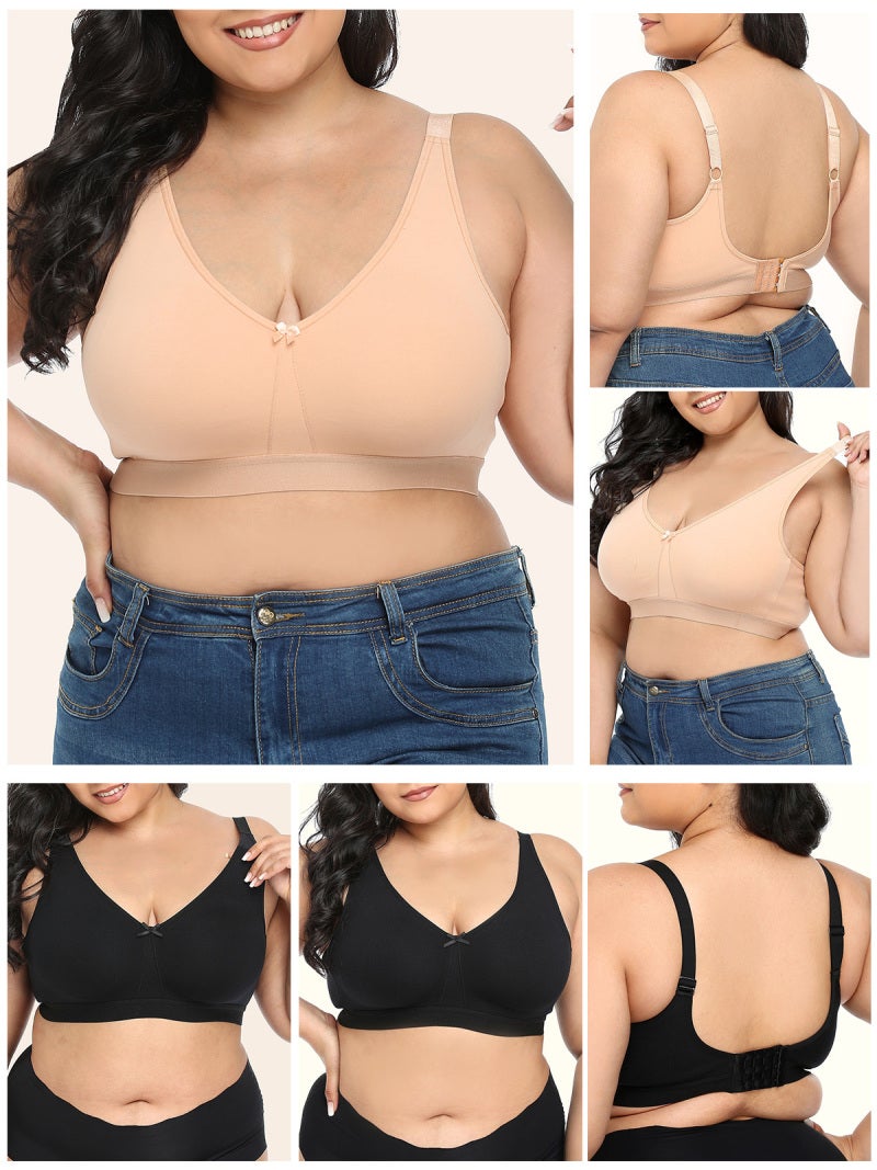 حمالات صدر للنساء بمقاسات كبيرة تغطية كاملة بدون أسلاك مريحة - Image 5