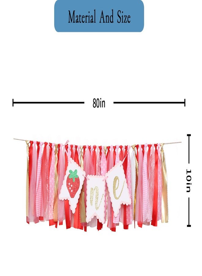 BOOMPA Berry Strawberry Theme High Chair Banner - Smash Cake Photo Prop - 1st Birthday Photo Backdrop Decorations - Souvenir and Gifts for Kids (Strawberry-2) - Image 5