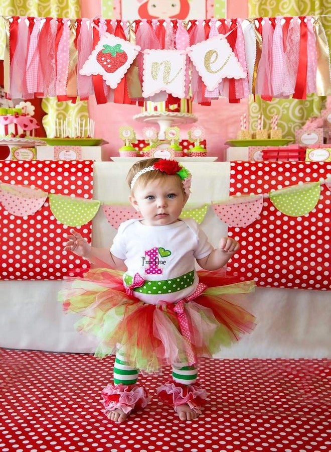 BOOMPA Berry Strawberry Theme High Chair Banner - Smash Cake Photo Prop - 1st Birthday Photo Backdrop Decorations - Souvenir and Gifts for Kids (Strawberry-2) - Image 3