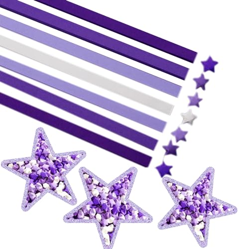 Hvogvok Origami Paper Stars, Colorful Handcraft Origami Lucky Star Paper DIY Paper Arts Creativity Hand Art Crafts (Purple gradient (1350) sheets) - Image 4