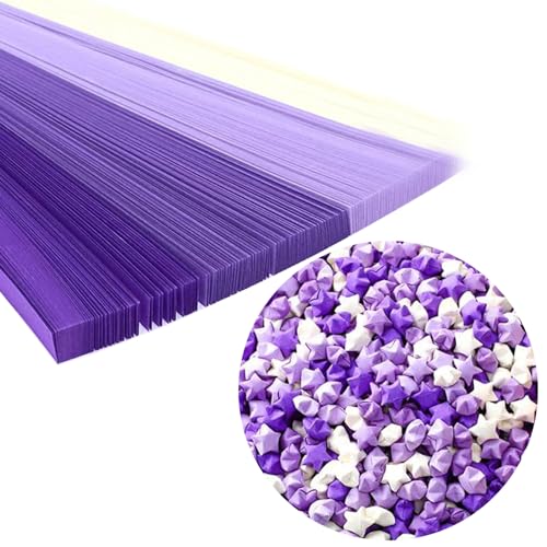 Hvogvok Origami Paper Stars, Colorful Handcraft Origami Lucky Star Paper DIY Paper Arts Creativity Hand Art Crafts (Purple gradient (1350) sheets) - Image 1
