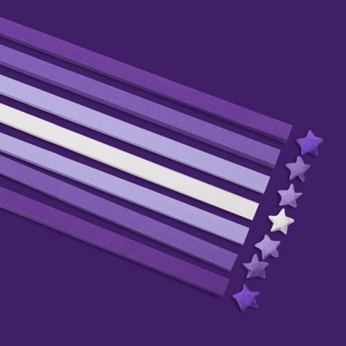 Hvogvok Origami Paper Stars, Colorful Handcraft Origami Lucky Star Paper DIY Paper Arts Creativity Hand Art Crafts (Purple gradient (1350) sheets) - Image 5