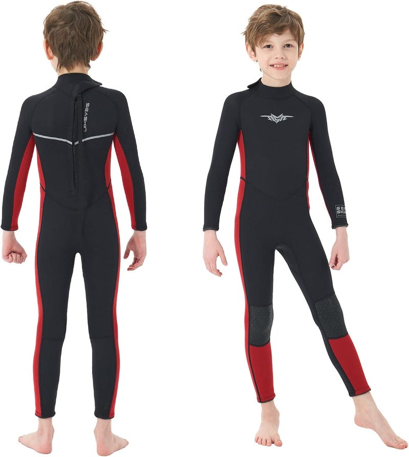 Seaskin Kids Wetsuit for Boys Girls Toddlers, 2mm Shorty Diving Suits Front Zipper 3mm Full Suits Back Zip Wet Suits Neoprene Thermal Swimsuits Keep Warm for Diving Surfing Swim Lessons - Image 1