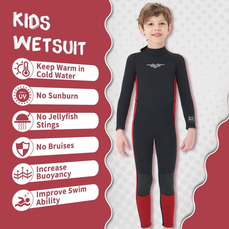 Seaskin Kids Wetsuit for Boys Girls Toddlers, 2mm Shorty Diving Suits Front Zipper 3mm Full Suits Back Zip Wet Suits Neoprene Thermal Swimsuits Keep Warm for Diving Surfing Swim Lessons - Image 3
