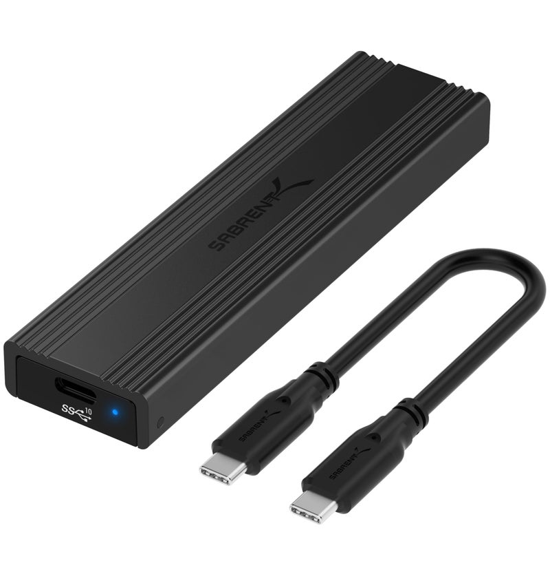 SABRENT USB 3.2 Type-C Tool-Free Enclosure for M.2 PCIe NVMe and SATA SSDs (EC-SNVE) - Image 1