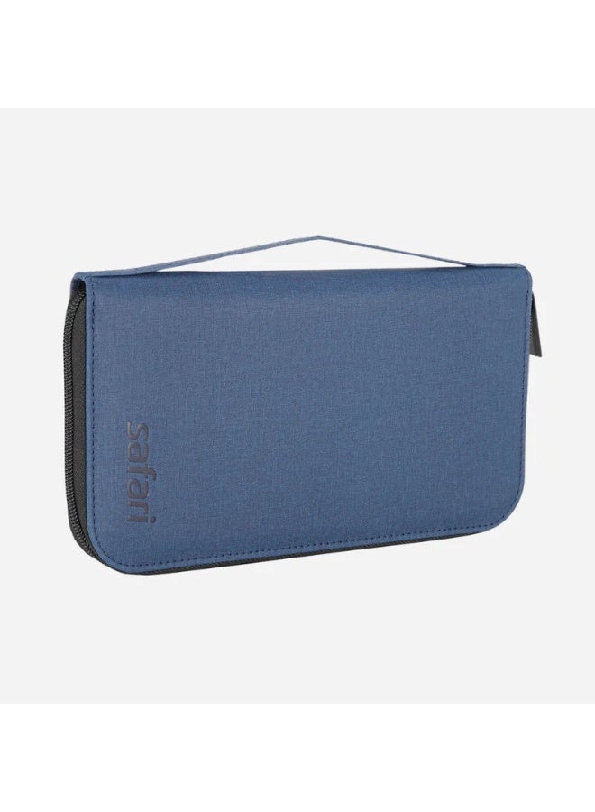 Generic Brand RFID-Passport Holder for Family - RFID Large Passport Wallet with Airtag & Card Holder Women Men, Lightweight Passport Cover Case Book Document Organizer with Zipper Pocket,Navy Blue - Image 1