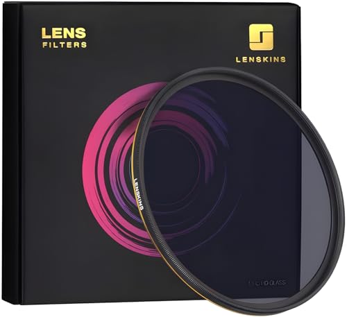 LENSKINS 82mm ND64 Filter, 6 Stop Neutral Density Filter for Camera Lenses, 16-Layer Multi-Resistant Coated, German Optics Glass, Weather-Seal ND Filters with Lens Cloth - Image 1