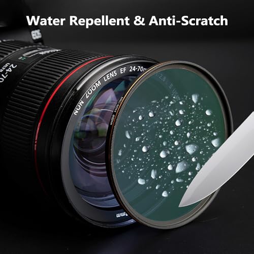LENSKINS 82mm ND64 Filter, 6 Stop Neutral Density Filter for Camera Lenses, 16-Layer Multi-Resistant Coated, German Optics Glass, Weather-Seal ND Filters with Lens Cloth - Image 4