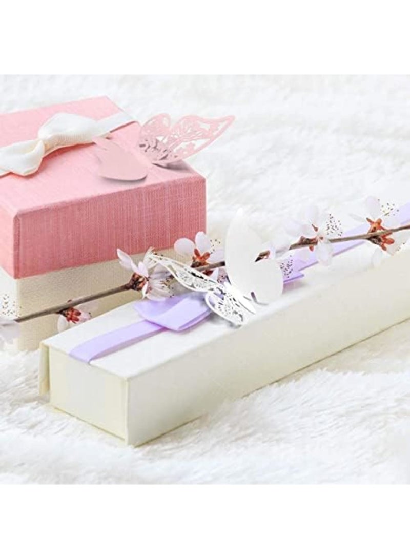 SYOSI erfly Cup Cards, 100Pcs erfly Wedding Name Place Cards Hollow Cup Guest Name Number Card for Wedding Engagement Party Favour Table Number Decor Goblets Top Decoration, Pink and White - Image 5