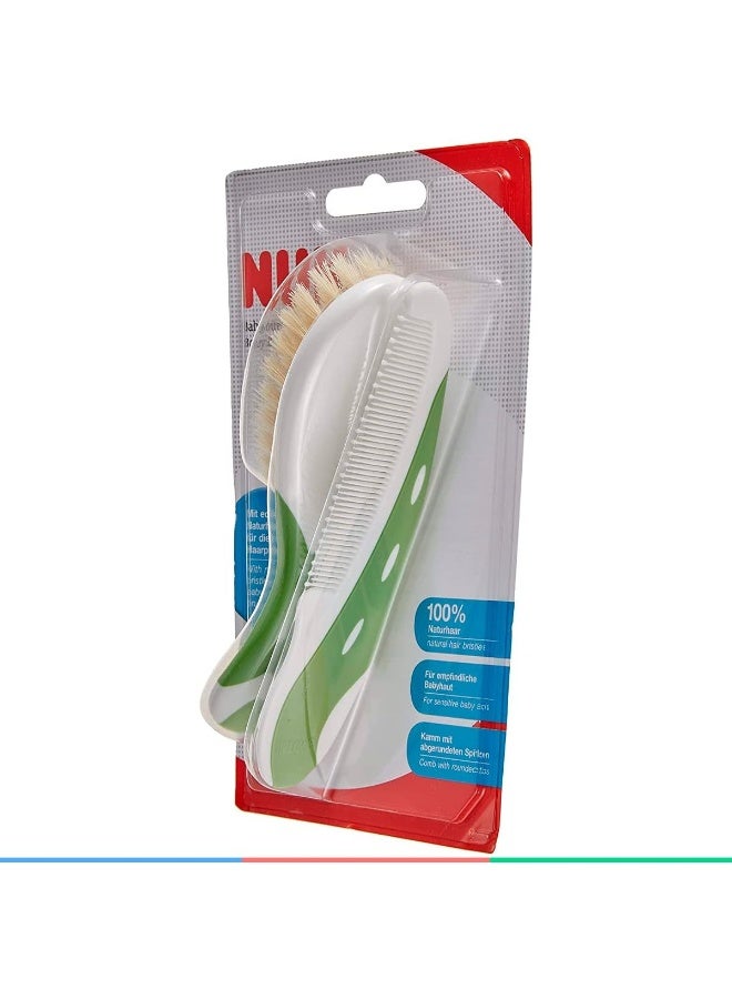 NUK Baby Hair Brush with Comb - Green - Image 5
