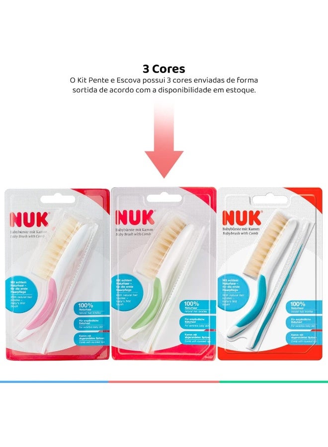 NUK Baby Hair Brush with Comb - Green - Image 3