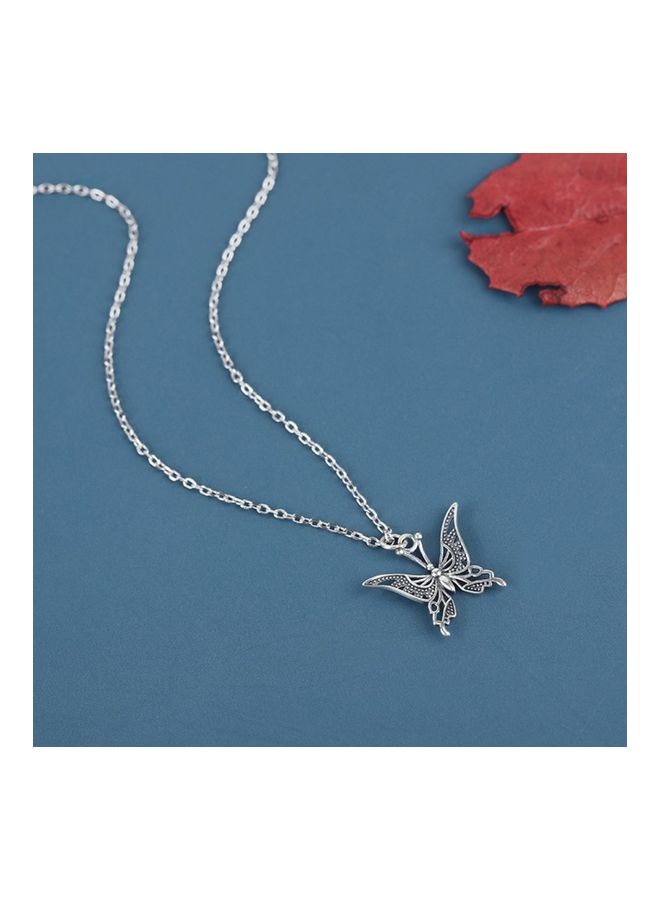 بيرفيي S925 Sterling Silver Crystal Studded Pendant Necklace - Image 5