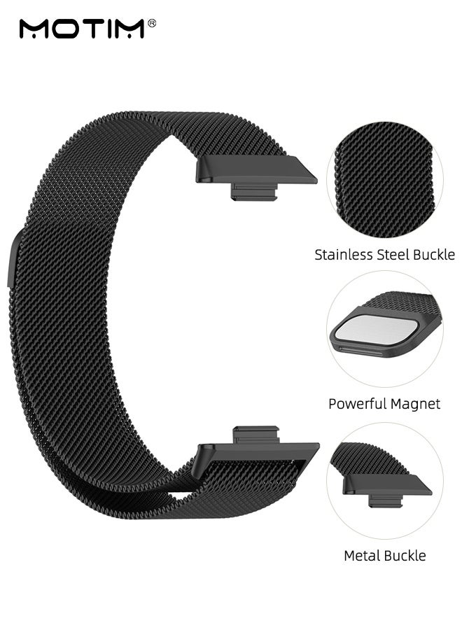 Motim Stainless Steel Milanese Loop Band for Huawei Fit 3/Fit 4/Fit 4 Pro, Adjustable Sports Strap Metal Watchband - Image 2