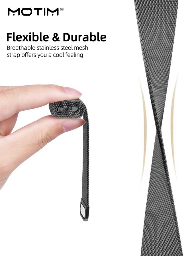 Motim Stainless Steel Milanese Loop Band for Huawei Fit 3/Fit 4/Fit 4 Pro, Adjustable Sports Strap Metal Watchband - Image 4