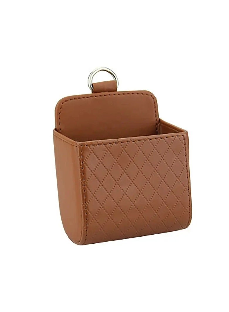 Car Phone Holder Mount Air Vent Hanging Storage Box Car Mobile Phone Bag PU Leather Glasses Organizer Support in Car Accessories