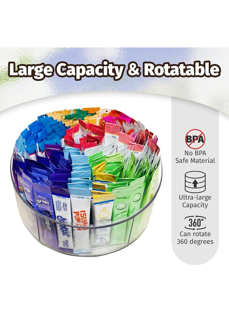LOOPITYS Rotating Storage Organizer(11.8"*4.1") 360° Cosmetic rotating storage rack,Drink Mixes/Drink Packet/Water Packet/Water Flavor Packet Organizer Lazy Susan Organizer for Drink Mixes Necessities in Desktop,Cabinets,Shelves, or Countertop organization - Image 4