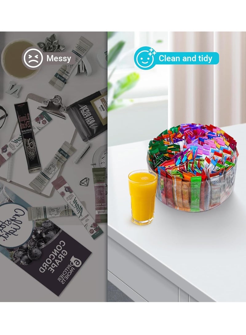 LOOPITYS Rotating Storage Organizer(11.8"*4.1") 360° Cosmetic rotating storage rack,Drink Mixes/Drink Packet/Water Packet/Water Flavor Packet Organizer Lazy Susan Organizer for Drink Mixes Necessities in Desktop,Cabinets,Shelves, or Countertop organization - Image 5