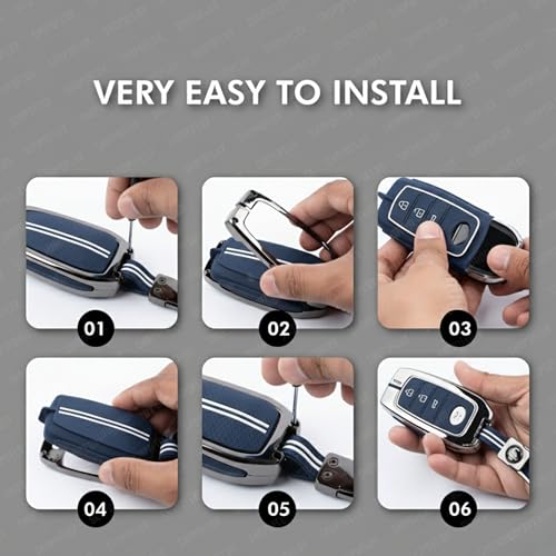 SHOPOFLUX Key Cover for Hyundai Grand i10 NIOS Asta | Venue | i20 | Aura | Exter | Creta | Elantra 3 Button Smart Key Only (Metal Blue Silicone) - Image 5