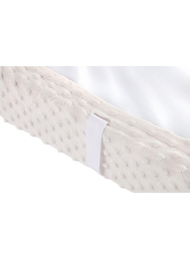 Aullar Solid Changing Table Pad Cover Cradle Sheet, Fits 32"/34''x16" Contoured Diaper Changing Pad, Ultra Soft Cozy Minky Dots Plush Changing Table Covers, Breathable Wipeable Removable (Beige) - Image 5