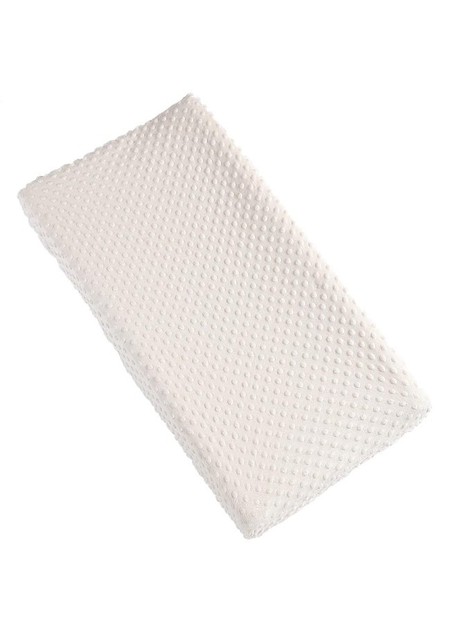 Aullar Solid Changing Table Pad Cover Cradle Sheet, Fits 32"/34''x16" Contoured Diaper Changing Pad, Ultra Soft Cozy Minky Dots Plush Changing Table Covers, Breathable Wipeable Removable (Beige) - Image 1
