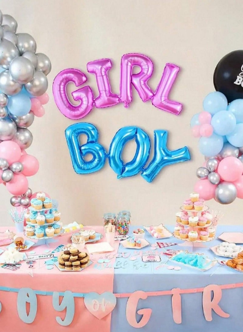 2-Piece Set of "BOY" and "GIRL" Balloon Letters - Perfect for Gender Reveal Parties - Image 2