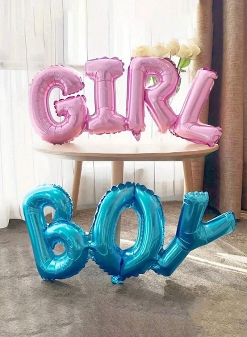 2-Piece Set of "BOY" and "GIRL" Balloon Letters - Perfect for Gender Reveal Parties - Image 3