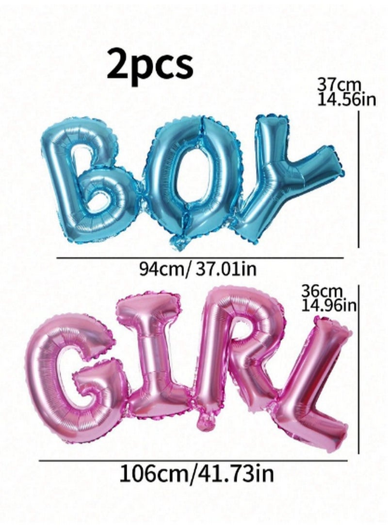 2-Piece Set of "BOY" and "GIRL" Balloon Letters - Perfect for Gender Reveal Parties - Image 4